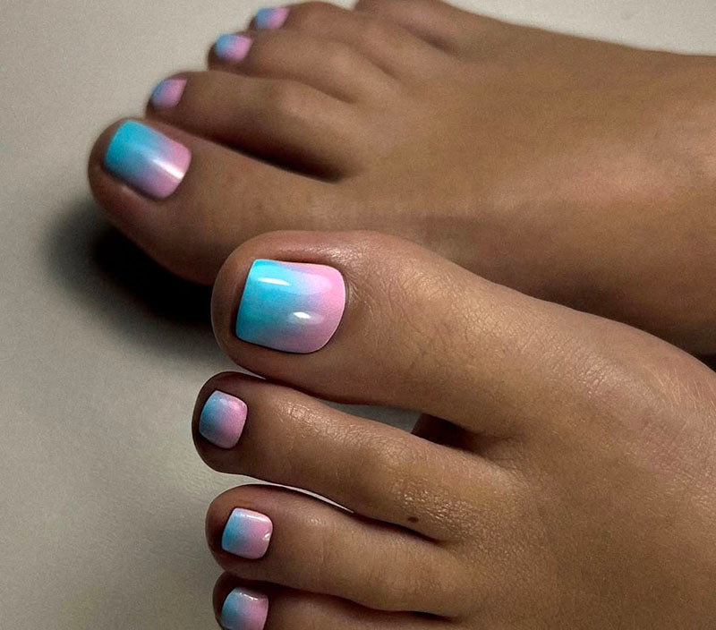 Pedicure Gradient. Pink and blue. Nail wrap WR-873