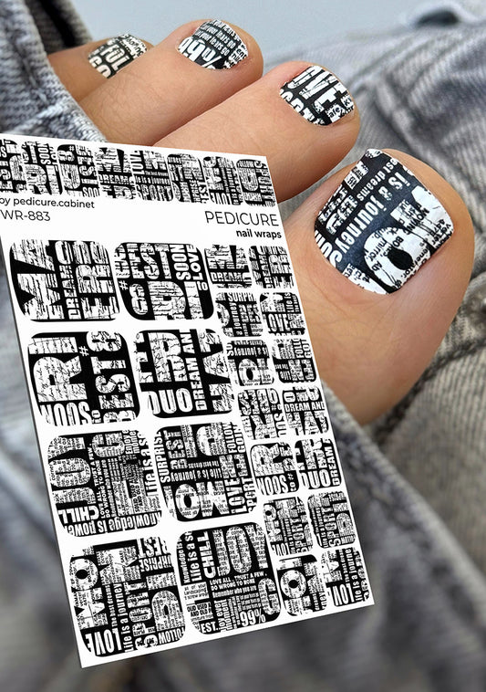 Pedicure Newspaper. Nail wrap WR-883