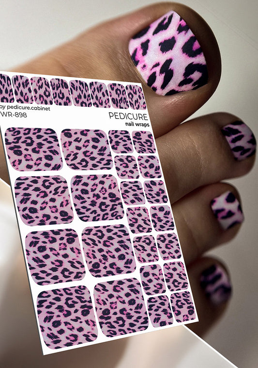 Pedicure Leo. Pink. Nail wrap WR-898