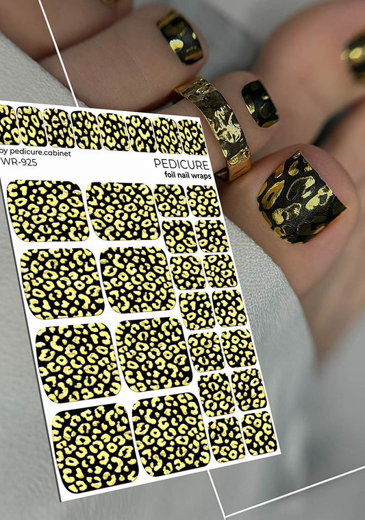 Pedicure Leo. Foil gold. Nail wrap WR-925