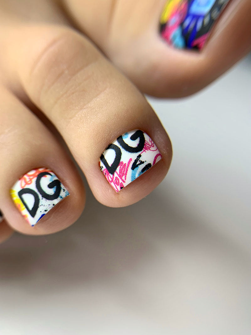 Pedicure Graffiti DG. Nail wrap WR-926