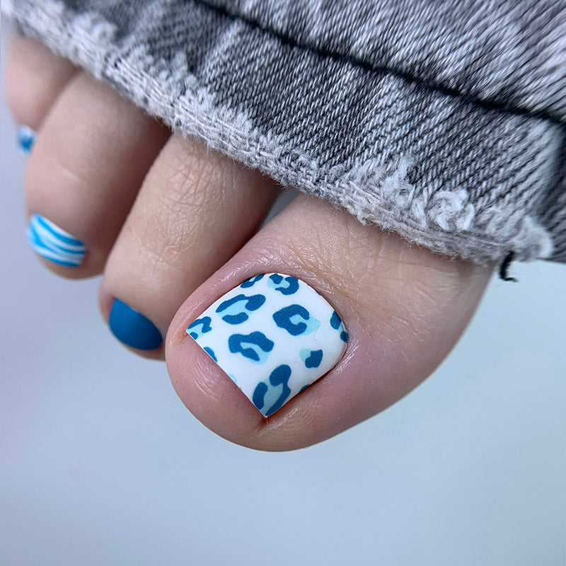 Pedicure Mix animal. Turquoise. Nail wrap WR-991