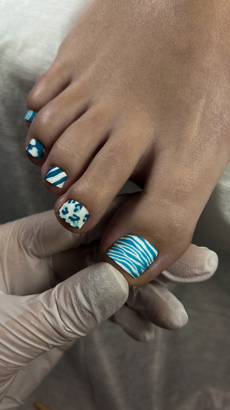 Pedicure Mix animal. Turquoise. Nail wrap WR-991