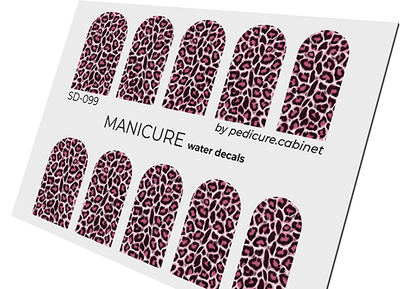 Manicure Leo. Color. Pink. Nail water decals SD-099