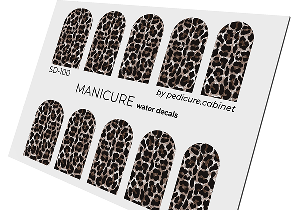 Manicure Leo. Color. Brown. Nail water decals SD-100