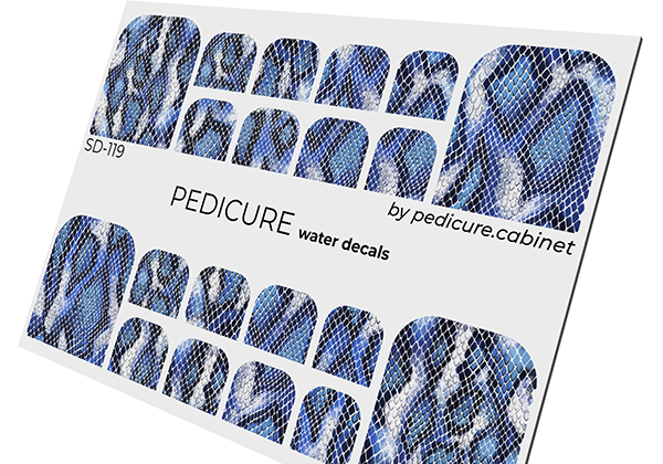 Pedicure Python. Color. Blue. Nail water decals SD-119