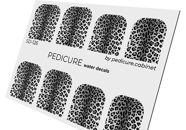 Pedicure Leo. Large. Color. Grey. Nail water decals SD-126