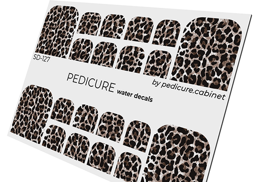 Pedicure Leo. Color. Brown. Nail water decals SD-127