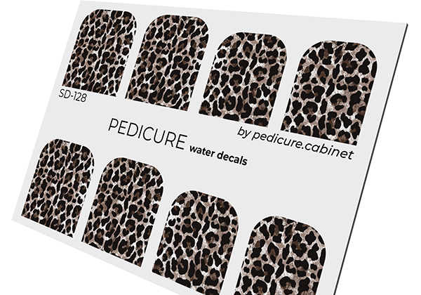 Pedicure Leo. Large. Color. Brown. Nail water decals SD-128