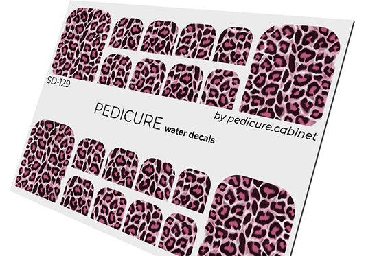 Pedicure Leo. Color. Pink. Nail water decals SD-129