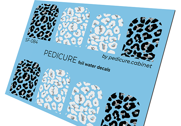 Pedicure Leo. Large. Foil silver. Nail water decals SF-084