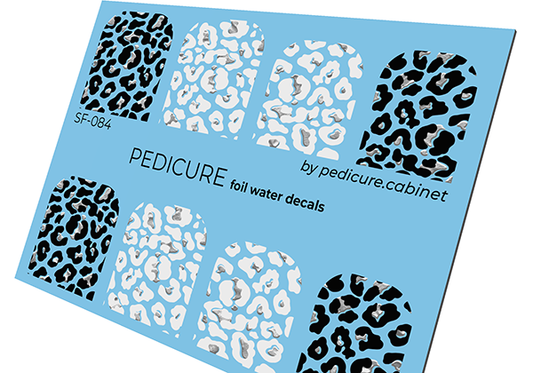 Pedicure Leo. Large. Foil silver. Nail water decals SF-084