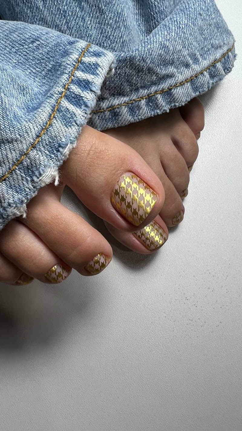 Pedicure Lapka. Large. Foil gold. Nail water decals SF-092