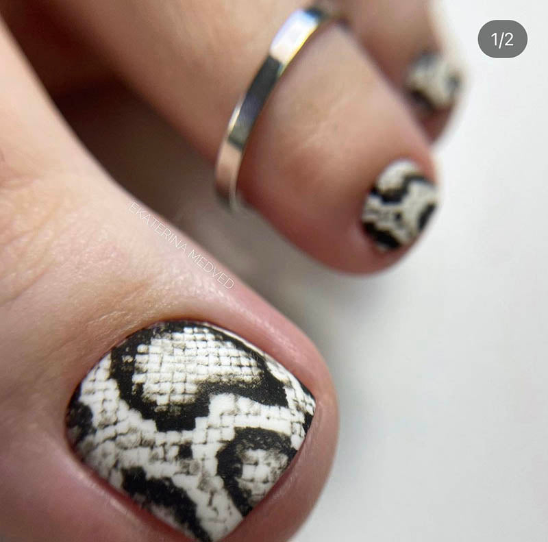 Pedicure Python. Nail water decals SR-001