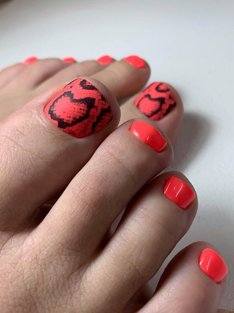 Pedicure Python. Large. Nail water decals SR-002