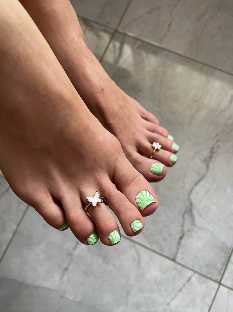 Pedicure Waves. Nail water decals SR-011