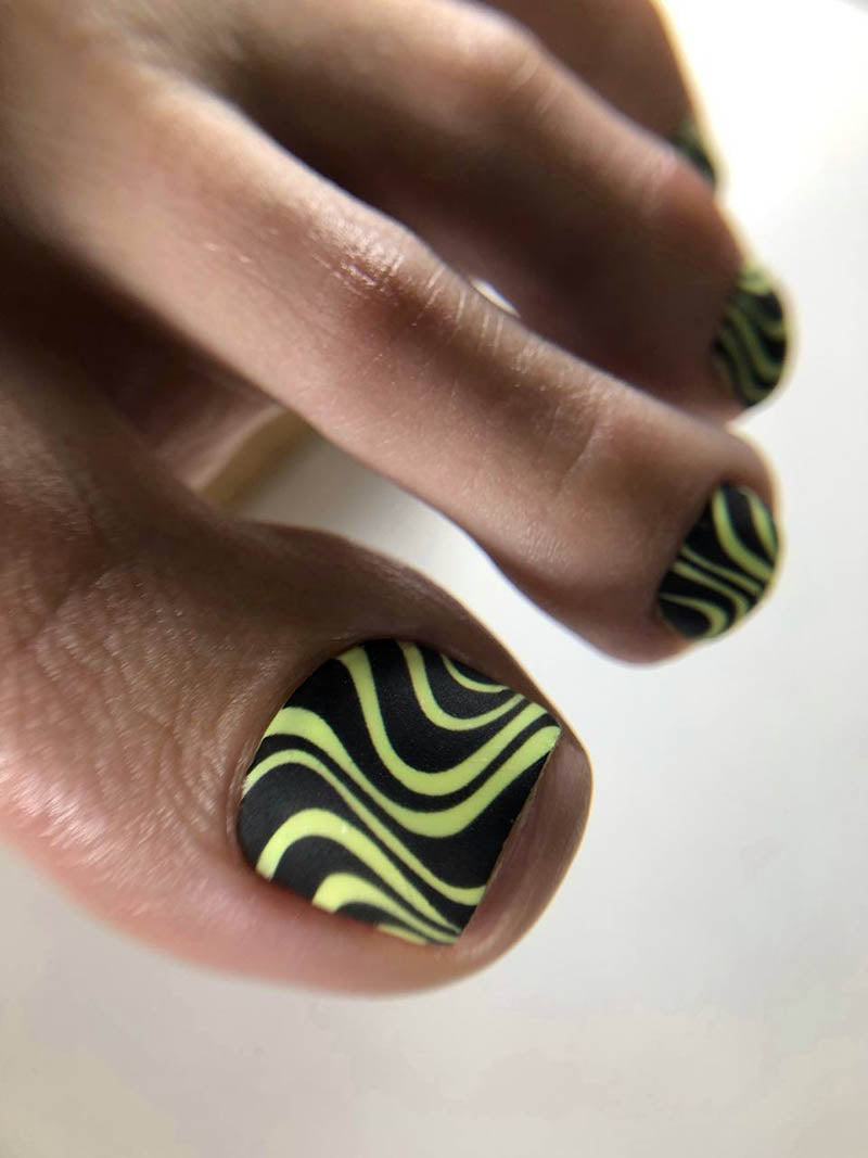 Pedicure Waves. Nail water decals SR-011