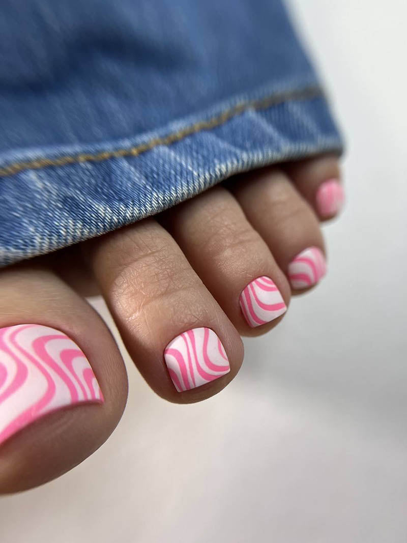 Pedicure Waves. Nail water decals SR-011