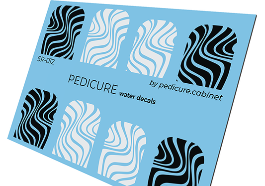 Pedicure Waves. Large. Nail water decals SR-012