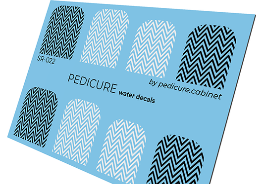 Pedicure Zigzag. Large. Nail water decals SR-022