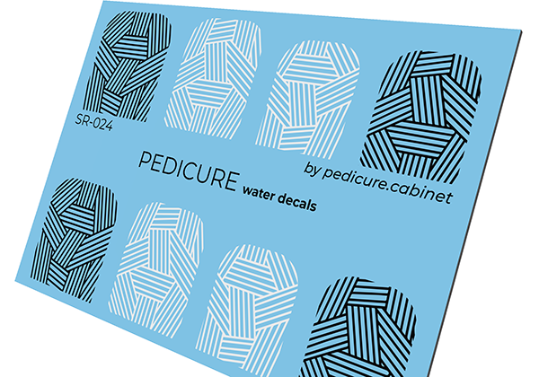 Pedicure Weaving. Large. Nail water decals SR-024