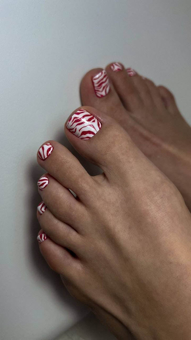 Pedicure Zebra. Nail water decals SR-025