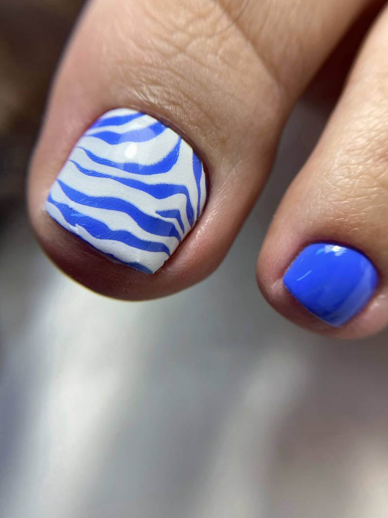 Pedicure Zebra. Large. Nail water decals SR-026