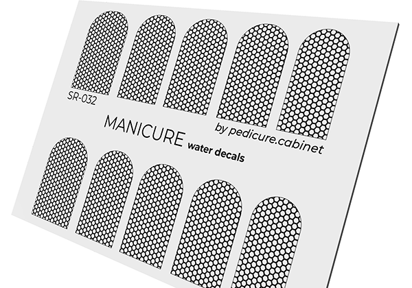 Manicure Grid. Black. Nail water decals SR-032