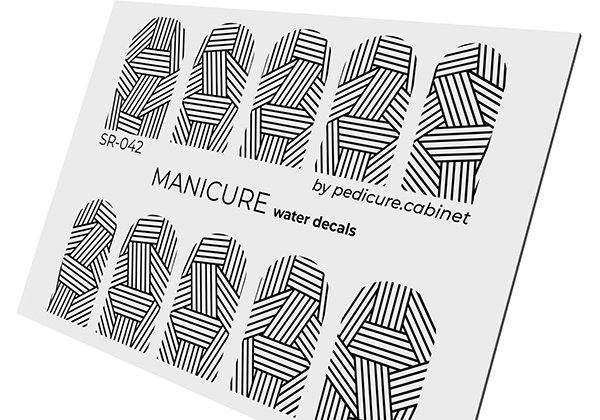 Manicure Weaving. Black. Nail water decals SR-042