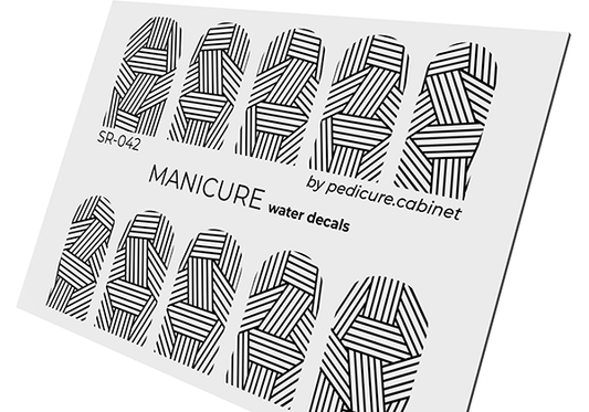 Manicure Weaving. Black. Nail water decals SR-042