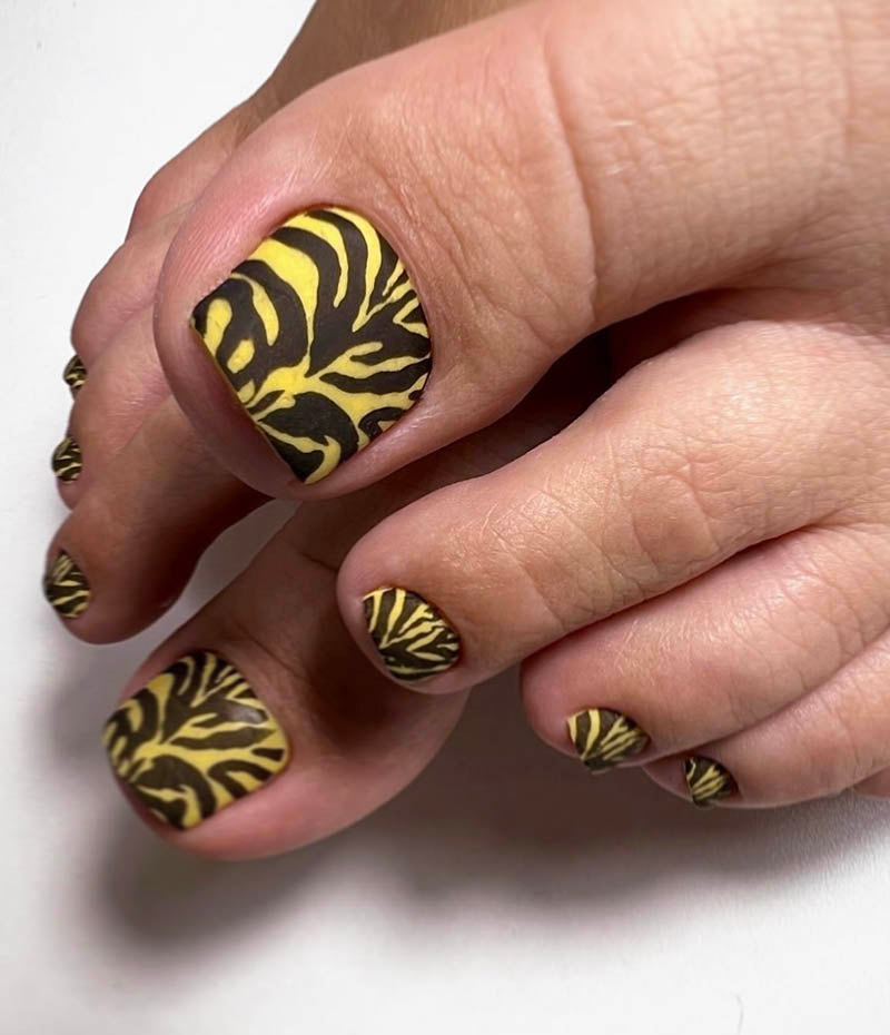 Pedicure Zebra. 2 colors. Nail water decals SR-053