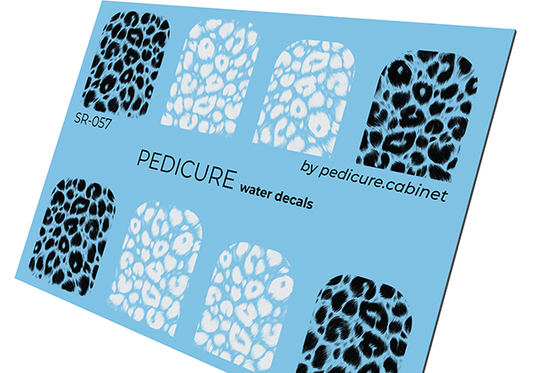 Pedicure Leo. Large. Black and white. Nail water decals SR-057