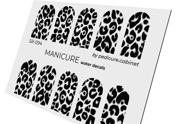 Manicure Leo. Big black. Nail water decals SR-094