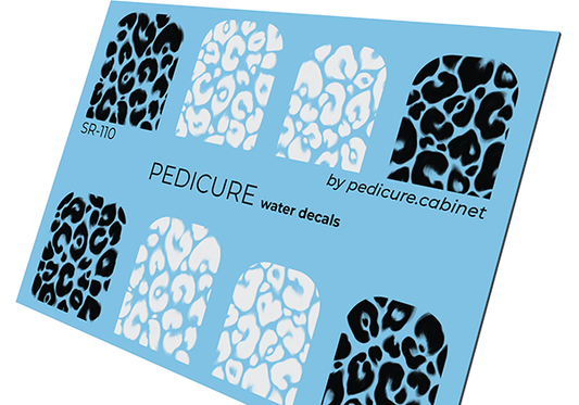 Pedicure Leo. Large. Large black and white. Nail water decals SR-110