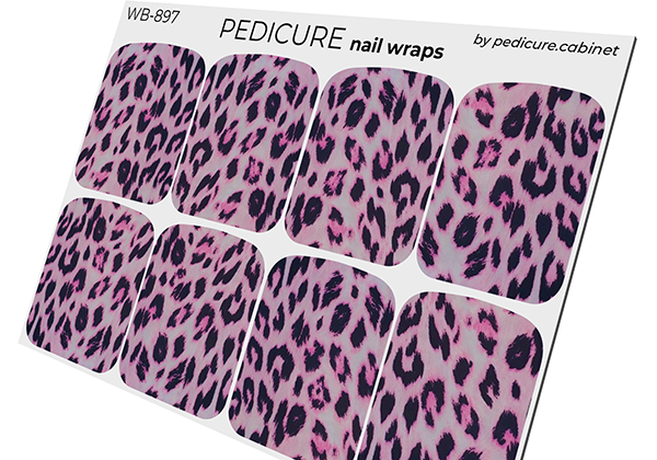 Pedicure Leo. Pink. Large. Nail wrap WB-897