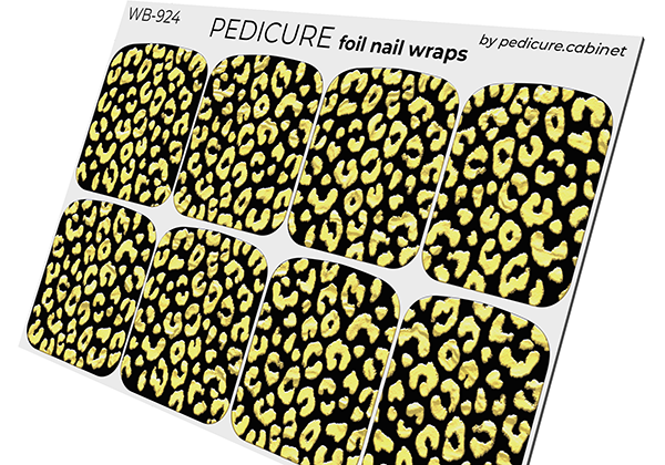 Pedicure Leo. Foil gold. Large. Nail wrap WB-924