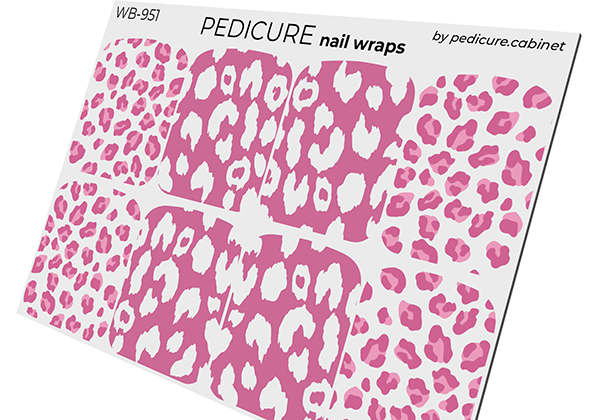 Pedicure Mix animal. Pink Leo. Large. Nail wrap WB-951