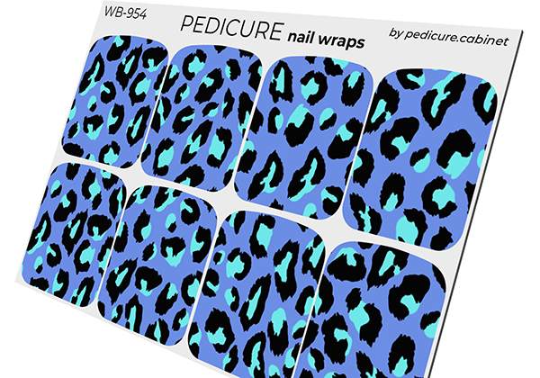 Pedicure Leo large. Lilac blue. Large. Nail wrap WB-954