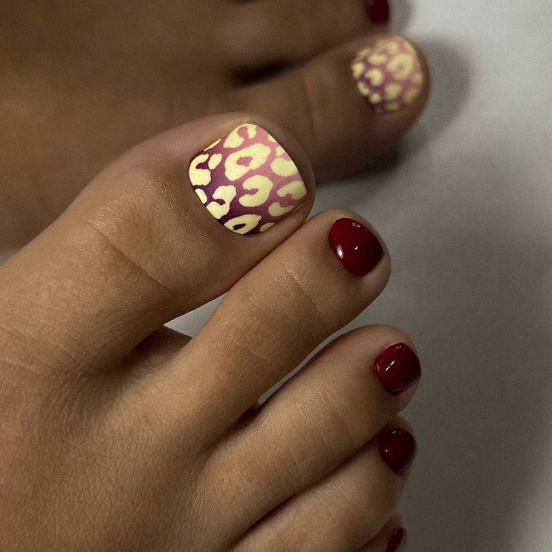 Pedicure Leo gradient. Yellow spots. Large. Nail wrap WB-956