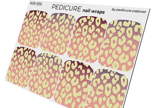 Pedicure Leo gradient. Yellow spots. Large. Nail wrap WB-956