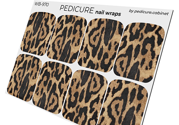 Pedicure Leo large. Elongated spots. Large. Nail wrap WB-970