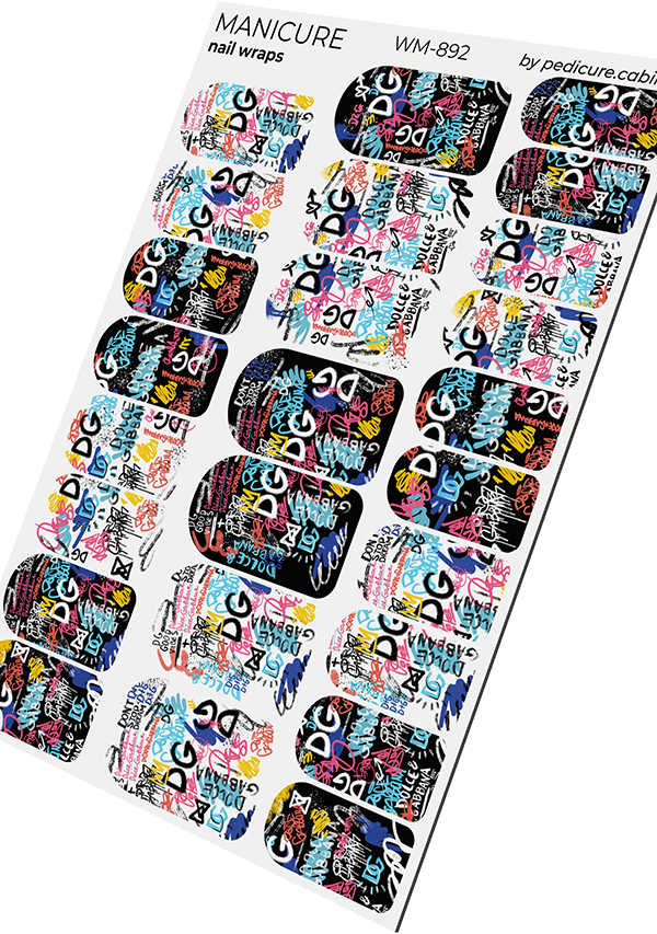 Manicure Graffiti DG. Nail wrap WM-892