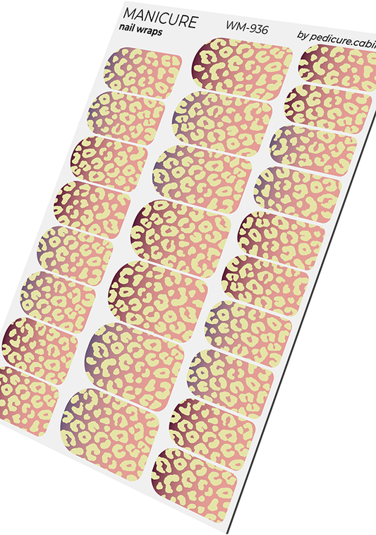 Manicure Leo gradient. Yellow spots. Nail wrap WM-936