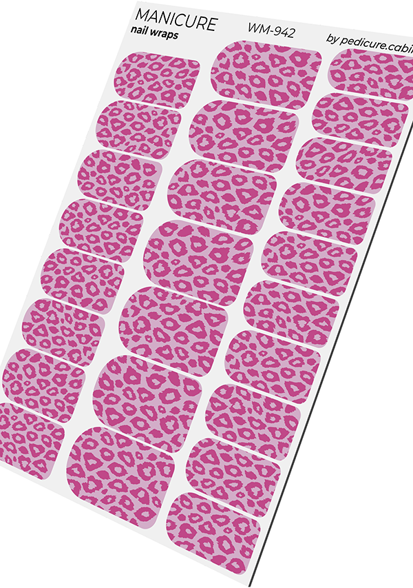 Manicure Leo monochrome. Pink. Nail wrap WM-942