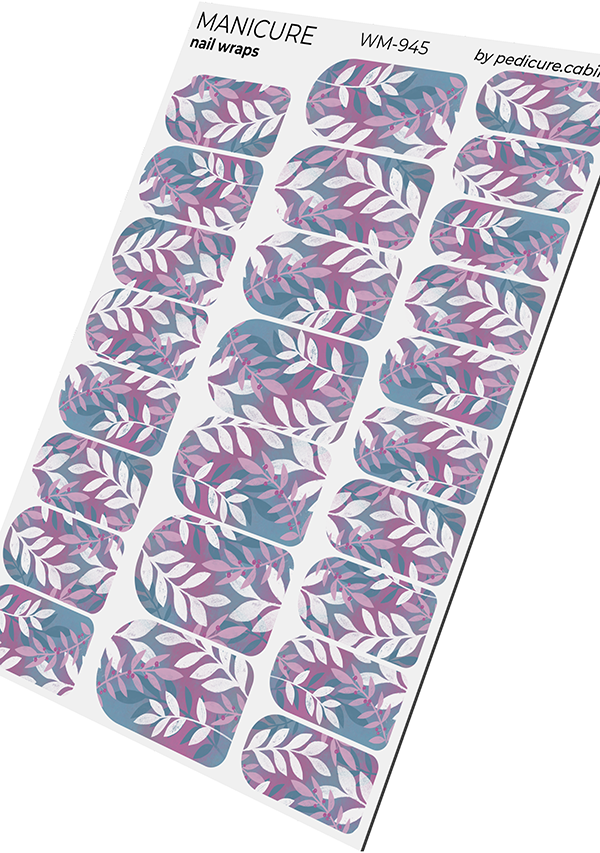 Manicure White twigs. Nail wrap WM-945