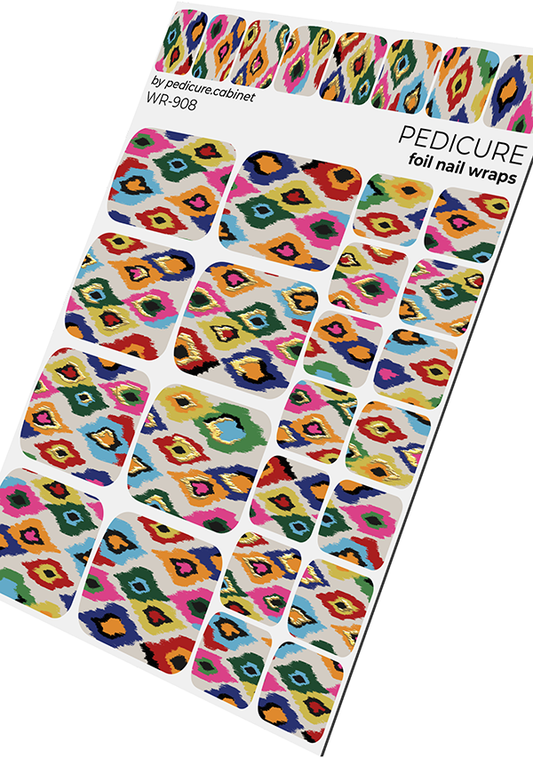 Pedicure Cardigan. Foil gold. Nail wrap WR-908