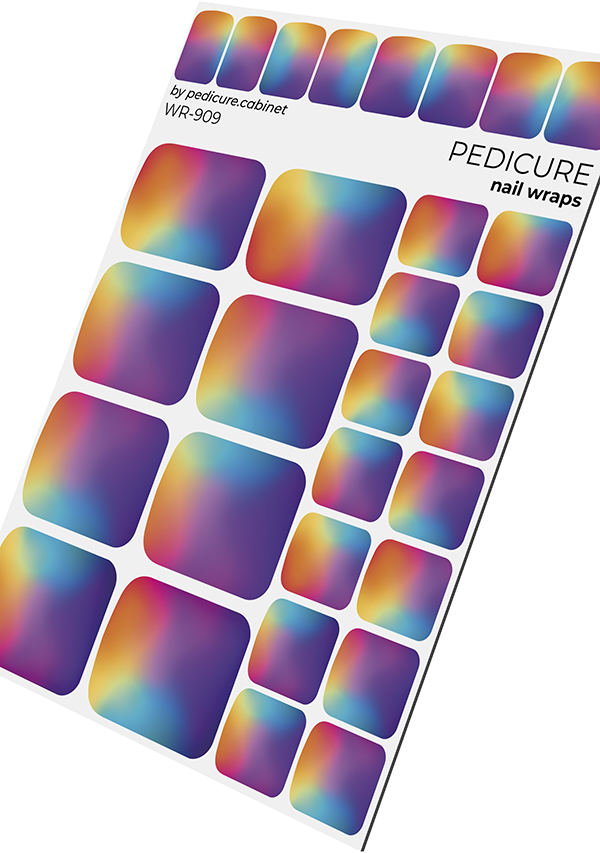 Pedicure Gradient. Nail wrap WR-909