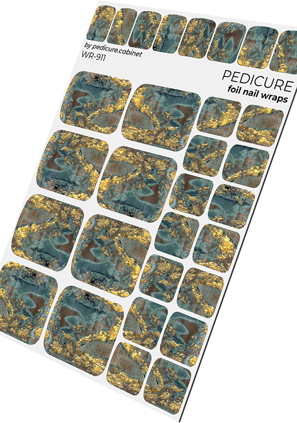 Pedicure Fabric. Foil gold. Nail wrap WR-911