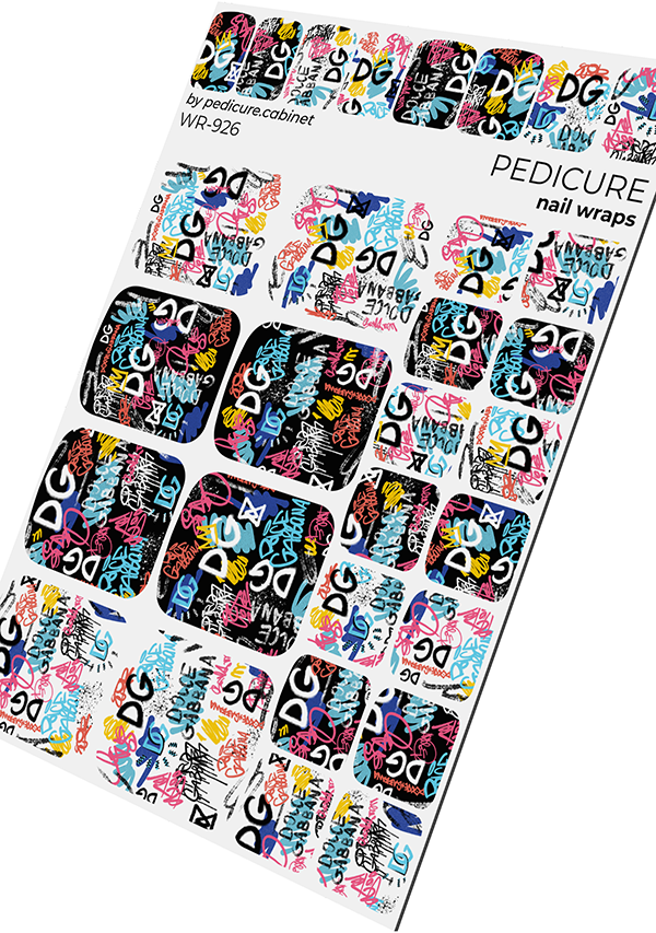 Pedicure Graffiti DG. Nail wrap WR-926