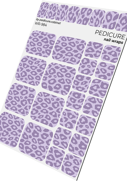 Pedicure Leo monochrome. Lilac. Nail wrap WR-984